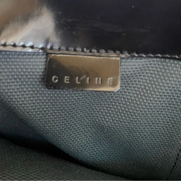 Celine Navy Blue Patent Leather Small Tote - Picture 9 of 11